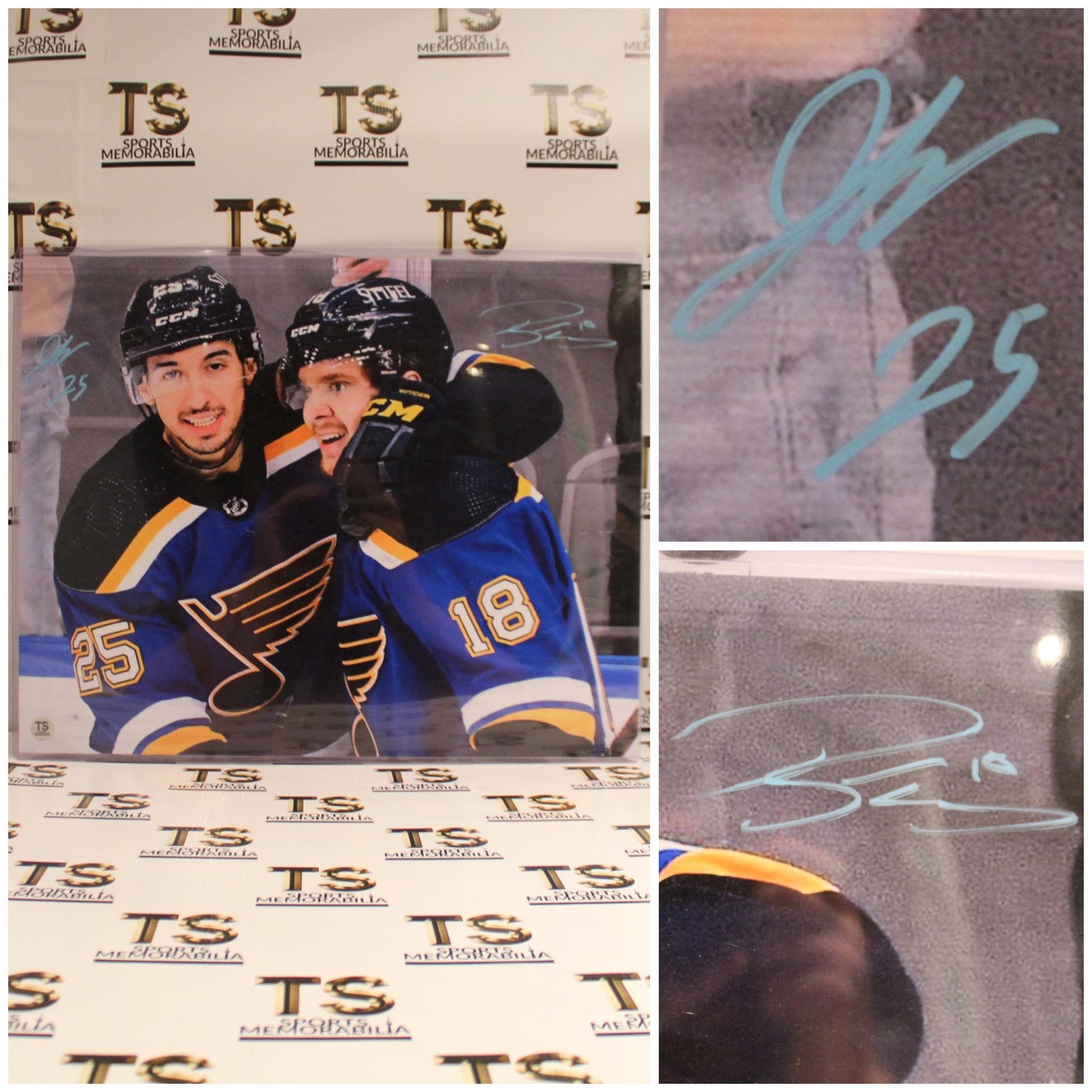 Jordan Kyrou & Robert Thomas Autographed St. Louis Blues Goal Celebration 16x20 Photo