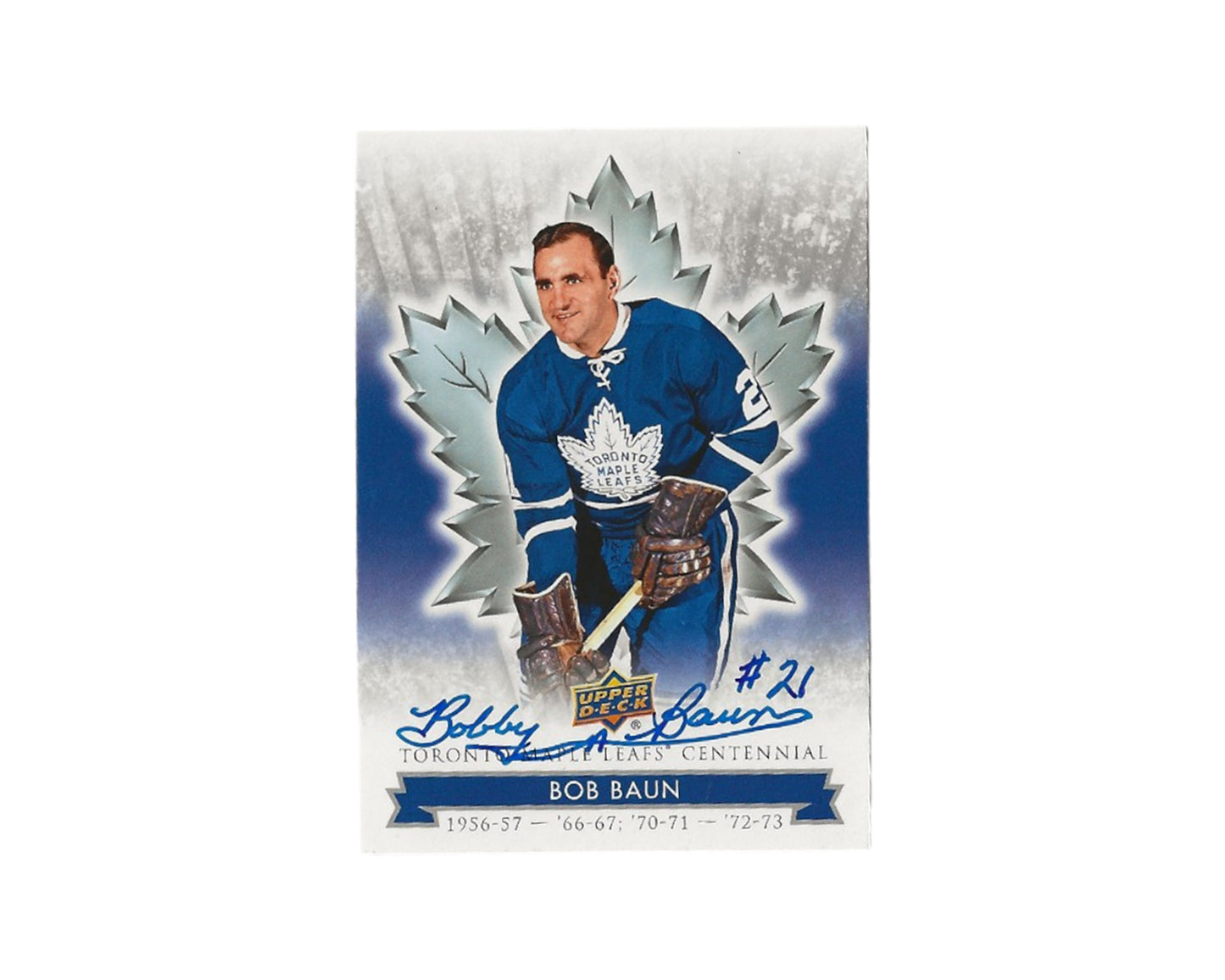 Bobby Baun Autographed 2017 Upper Deck Toronto Maple Leafs Centennial #37 Hockey Card