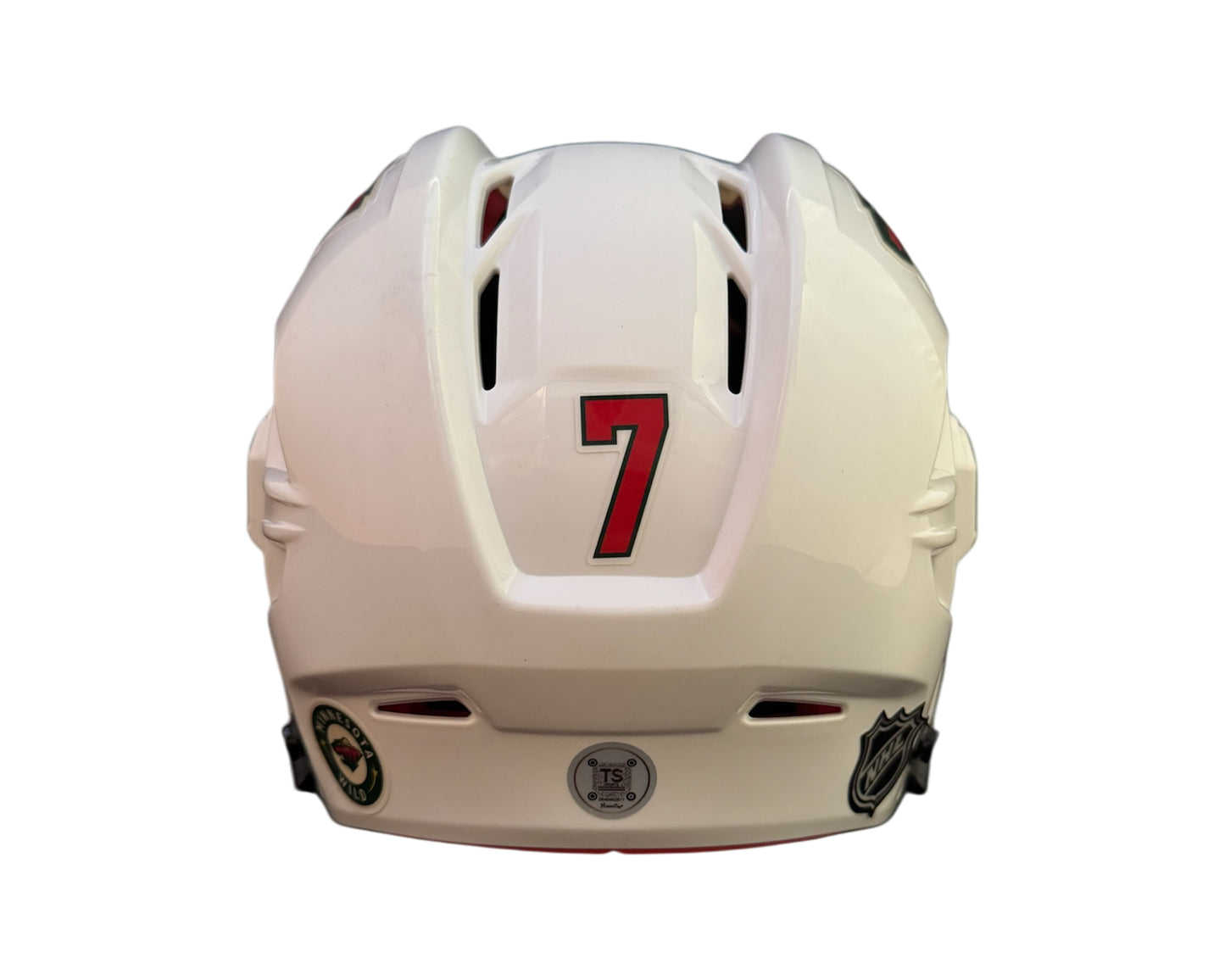Brock Faber Autographed Minnesota Wild CCM White Replica Helmet