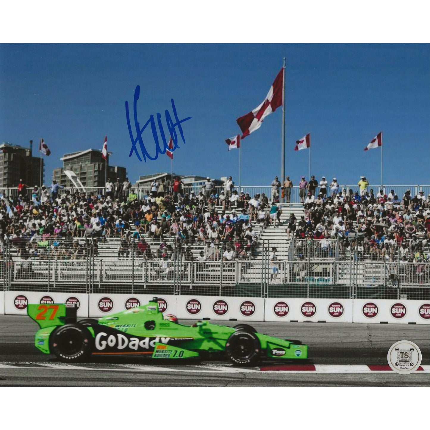 James Hinchcliffe Autographed IndyCar GoDaddy 8x10 Photo