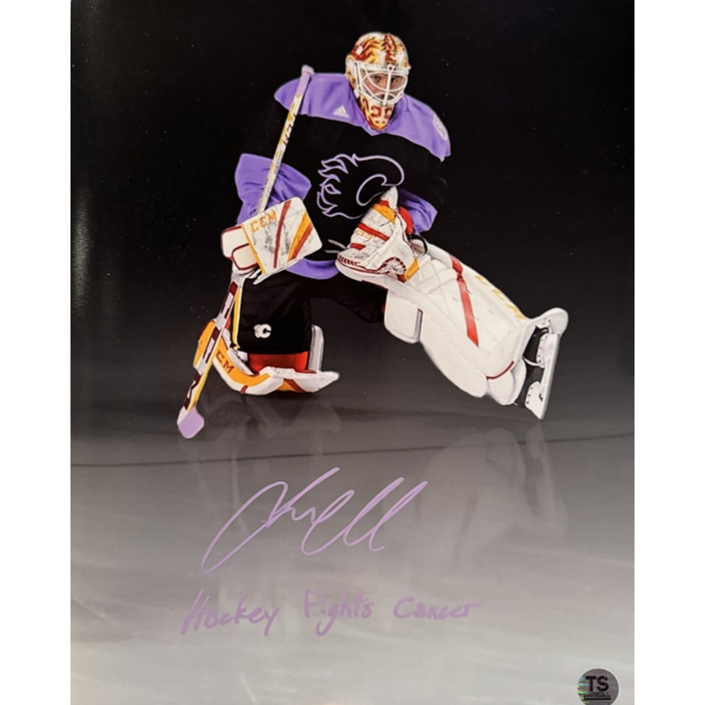 Jacob Markstrom Autographed Calgary Flames HFC Spotlight 11x14 Photo Inscribed "Hockey Fights Cancer"
