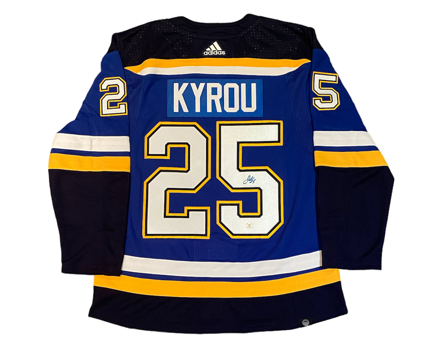 Jordan Kyrou Autographed St. Louis Blues Home Blue Adidas Jersey