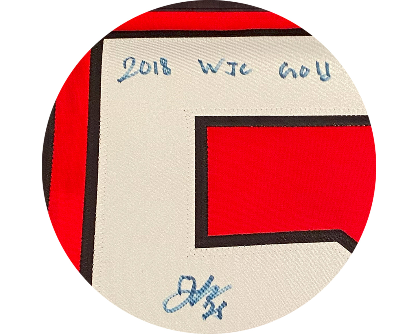 Jordan Kyrou Autographed Team Canada Home Red Nike Jersey Inscribed "2018 WJC Gold"