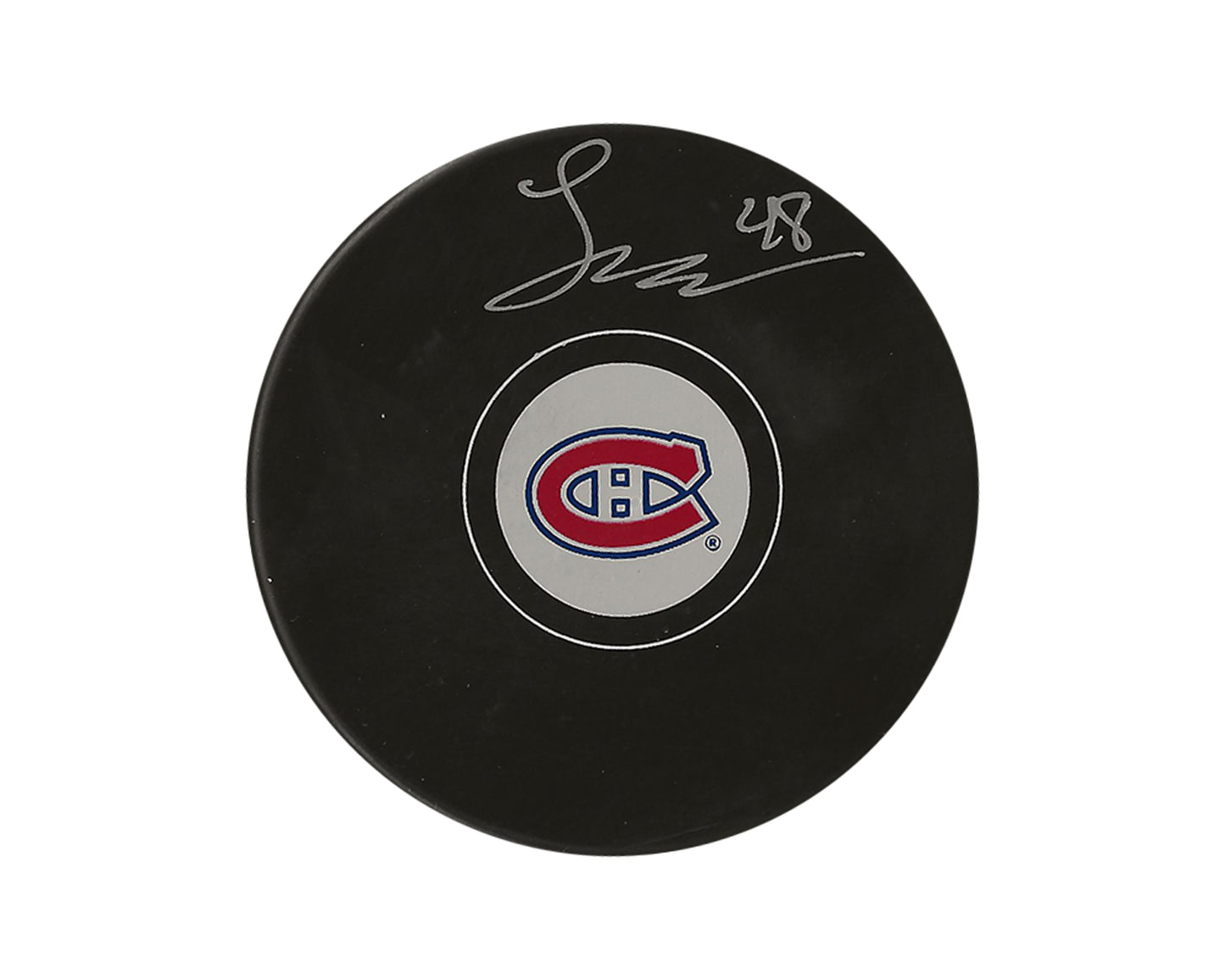 Lane Hutson Autographed Montreal Canadiens Autograph Model Puck