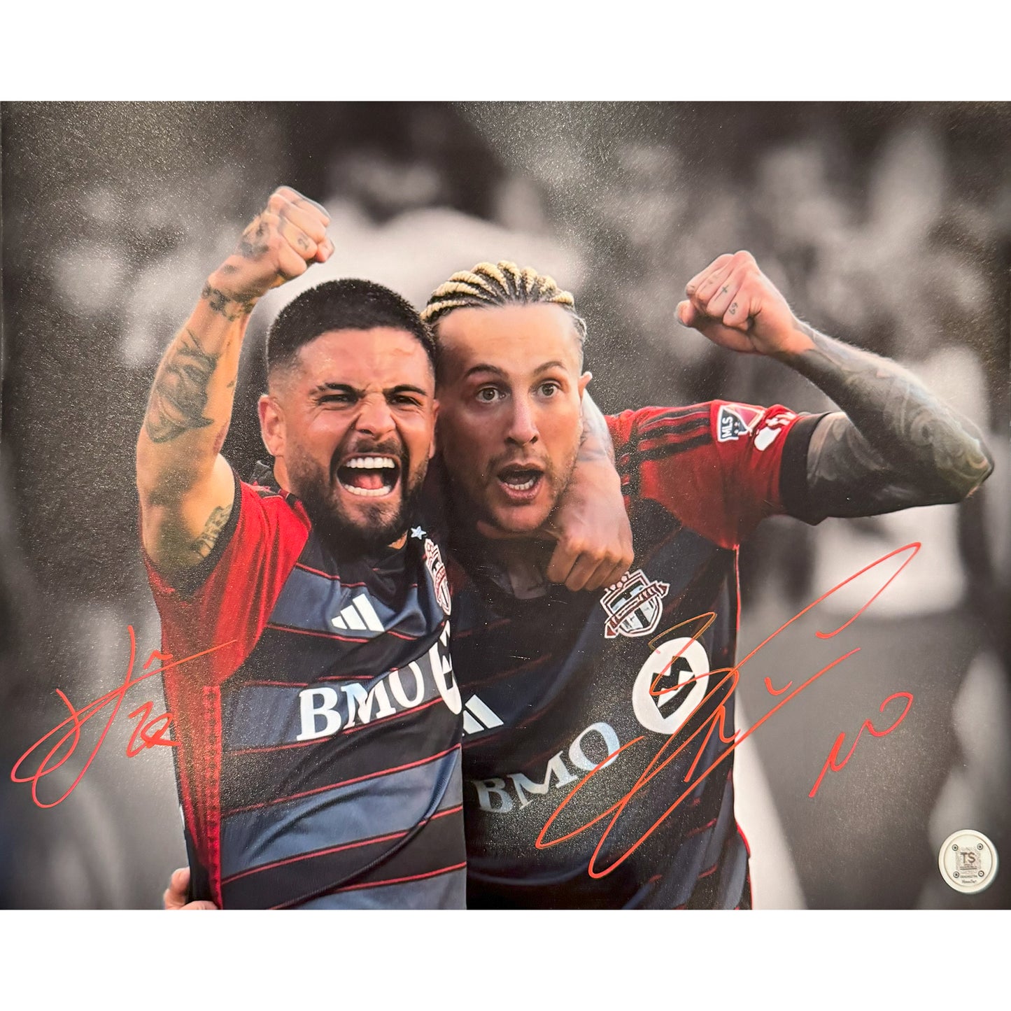 Lorenzo Insigne & Federico Bernardeschi Autographed Toronto FC Celebration 11x14 Photo