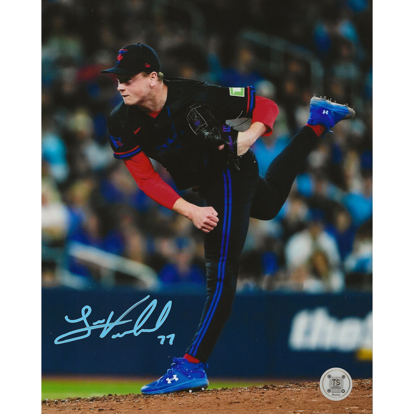 Louis Varland Autographed Toronto Blue Jays City Connect 8x10 Photo