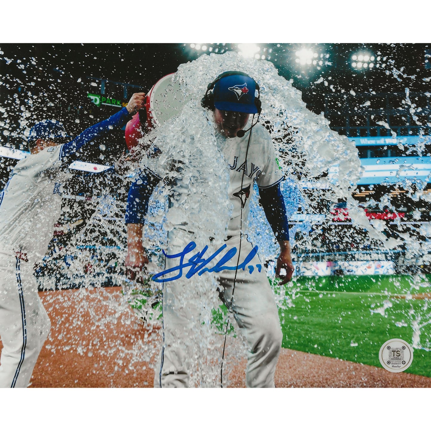 Louis Varland Autographed Toronto Blue Jays Ice Shower 8x10 Photo