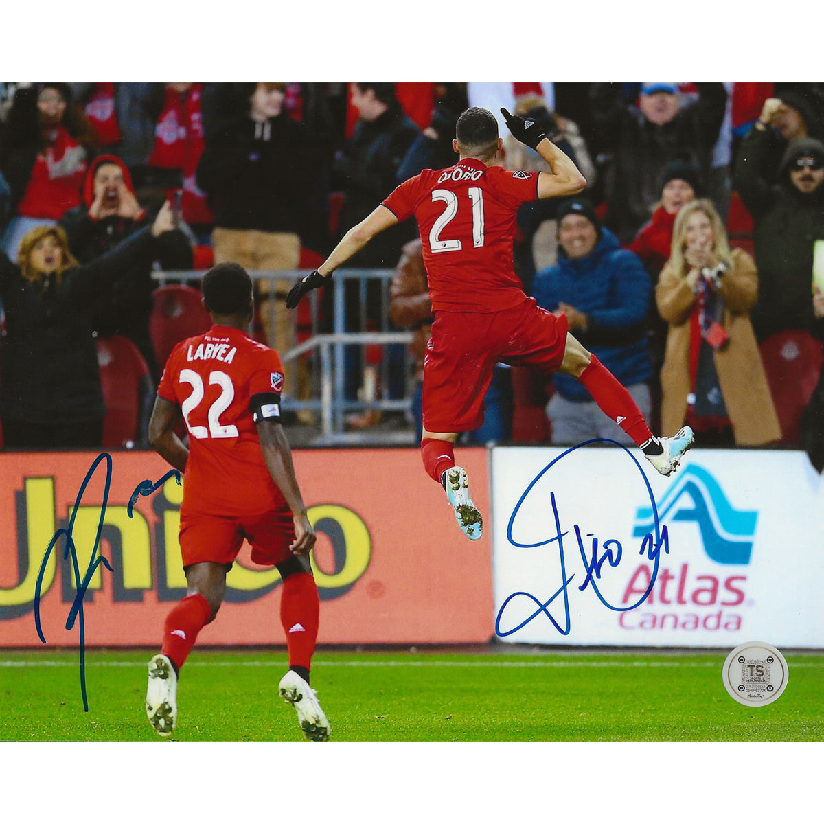 Jonathan Osorio & Richie Laryea Autographed Toronto FC Goal 8x10 Photo