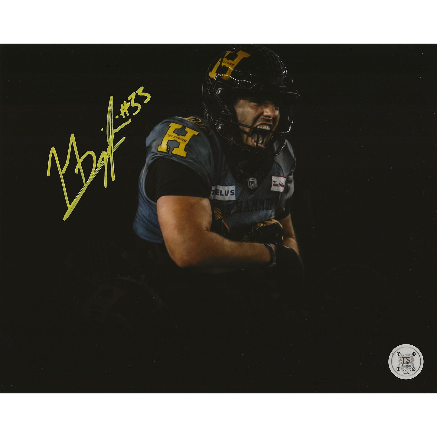 Marc Liegghio Autographed Hamilton Tiger Cats Game-Winning Field Goal Spotlight 8x10 Photo