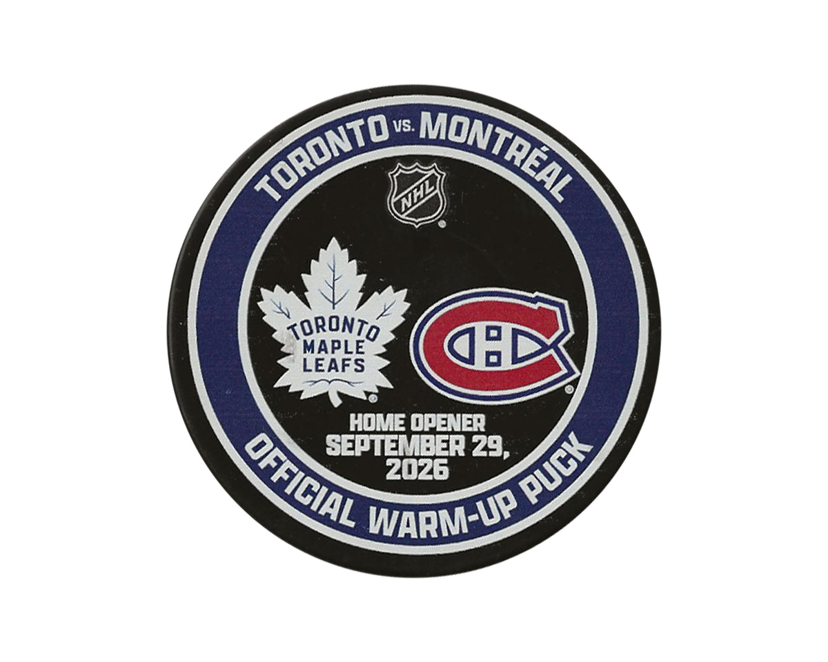 Gavin Mckenna NHL Debut Game-Used Warm-Up Puck