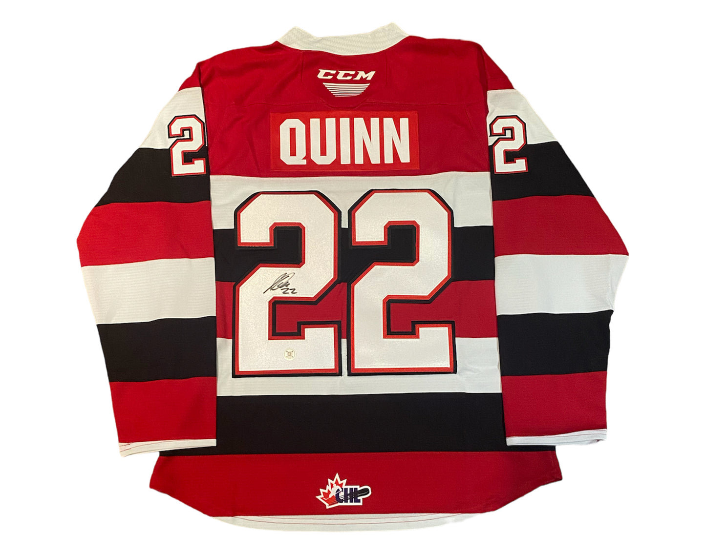 Jack Quinn Autographed Ottawa 67's Home CCM Replica Jersey