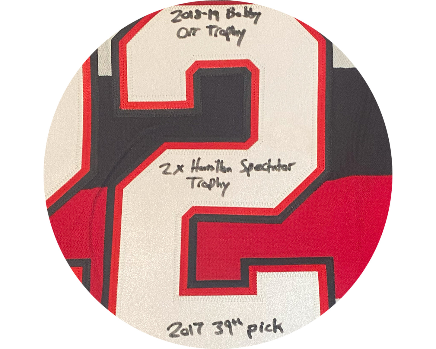 Jack Quinn Autographed Ottawa 67's Home CCM Replica Jersey Multi-Inscribed