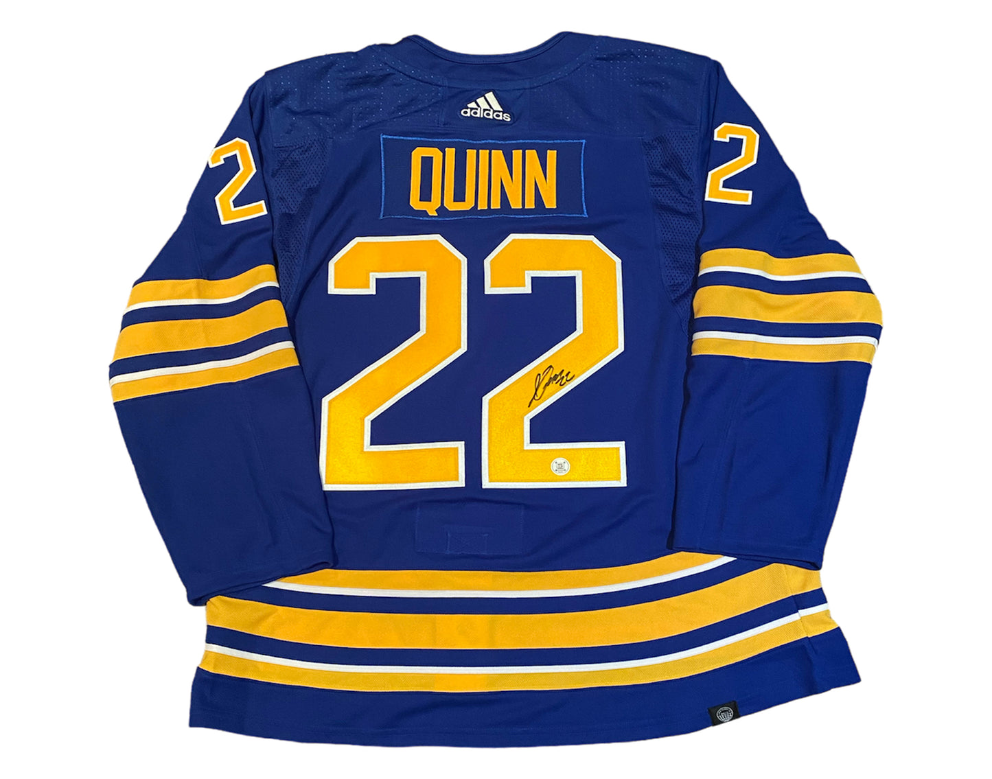 Jack Quinn Autographed Buffalo Sabres Home Blue Adidas Jersey