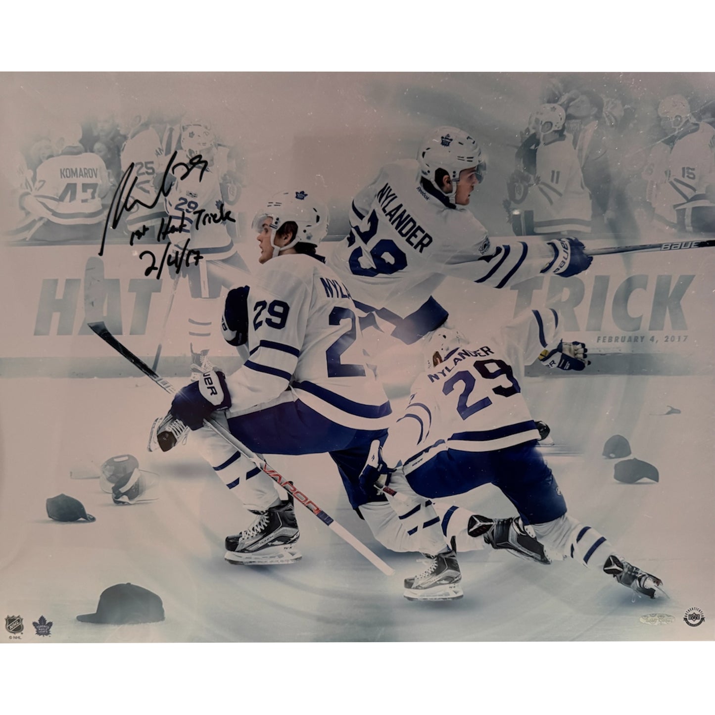 William Nylander Autographed Toronto Maple Leafs 1st NHL Hat-Trick 16x20 Photo Inscribed