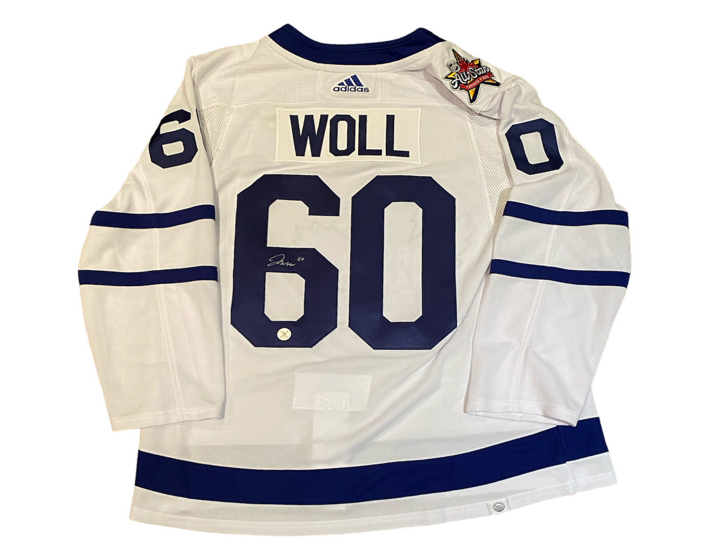Joseph Woll Autographed Toronto Maple Leafs Away White Adidas Jersey w/ 2024 ASG Patch