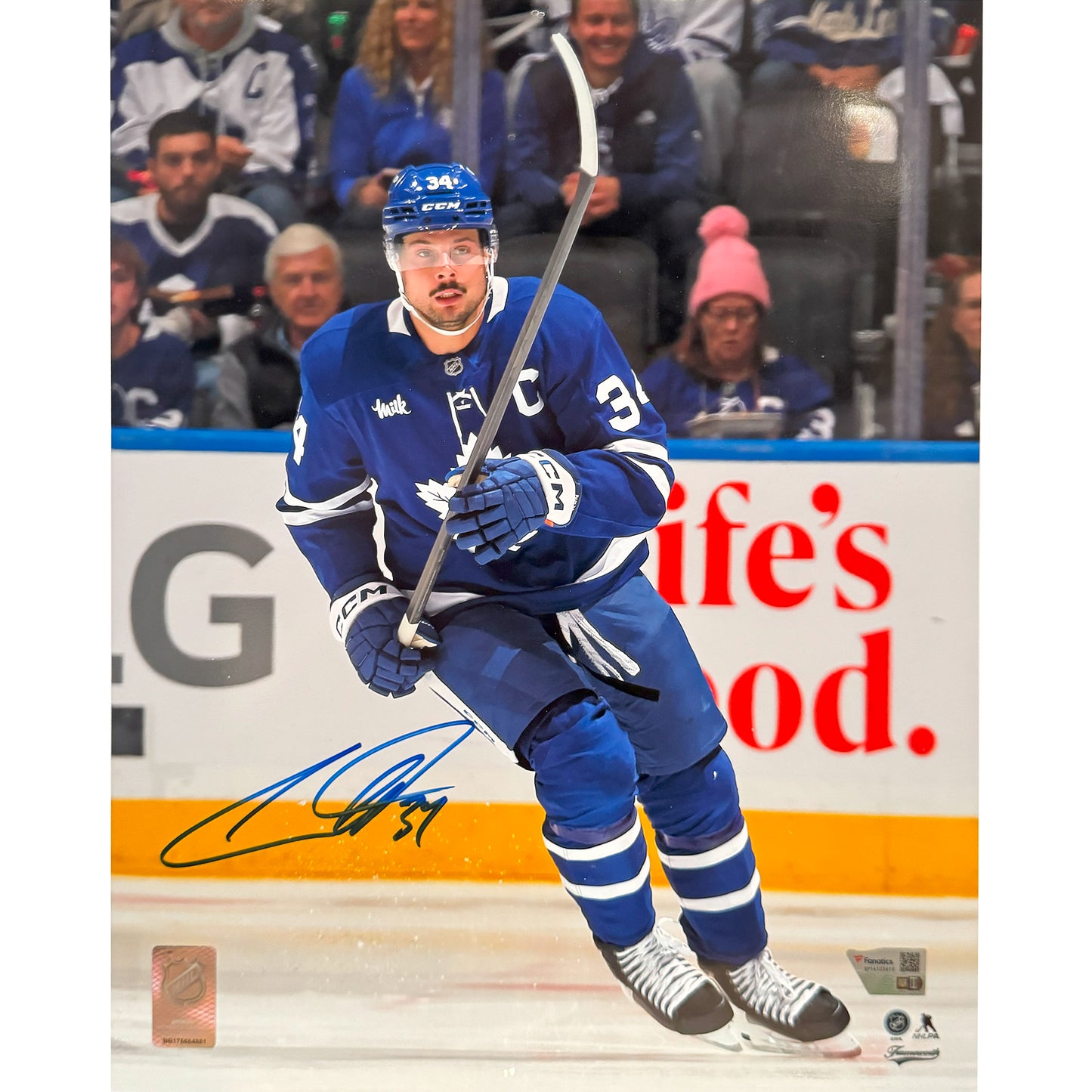 Auston Matthews Autographed Toronto Maple Leafs "C" Skating 11x14 Photo