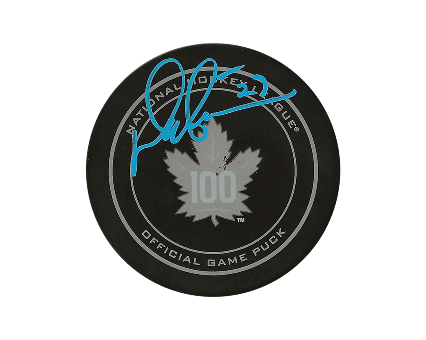 Darryl Sittler Autographed Toronto Maple Leafs 100th Anniversary Official Game Puck
