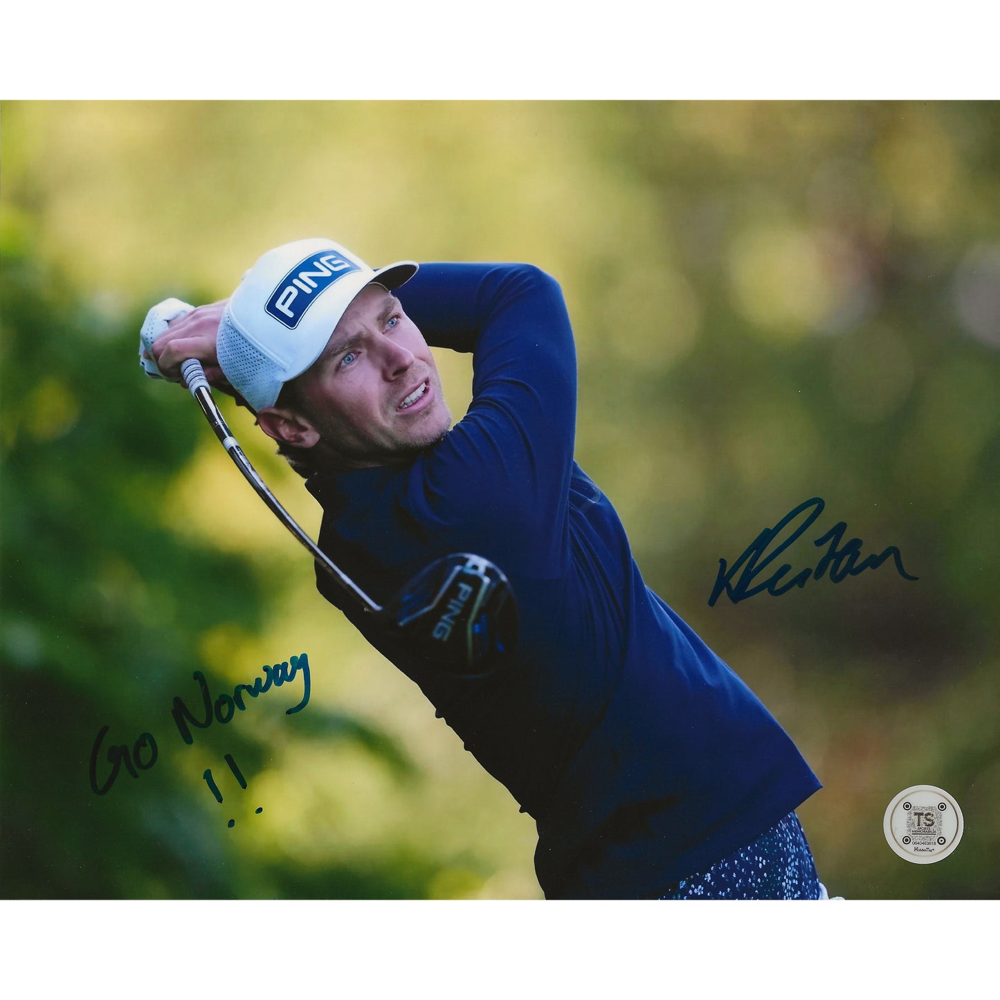 Kristoffer Reitan Autographed PGA Tour 8x10 Photo Inscribed "Go Norway!!"