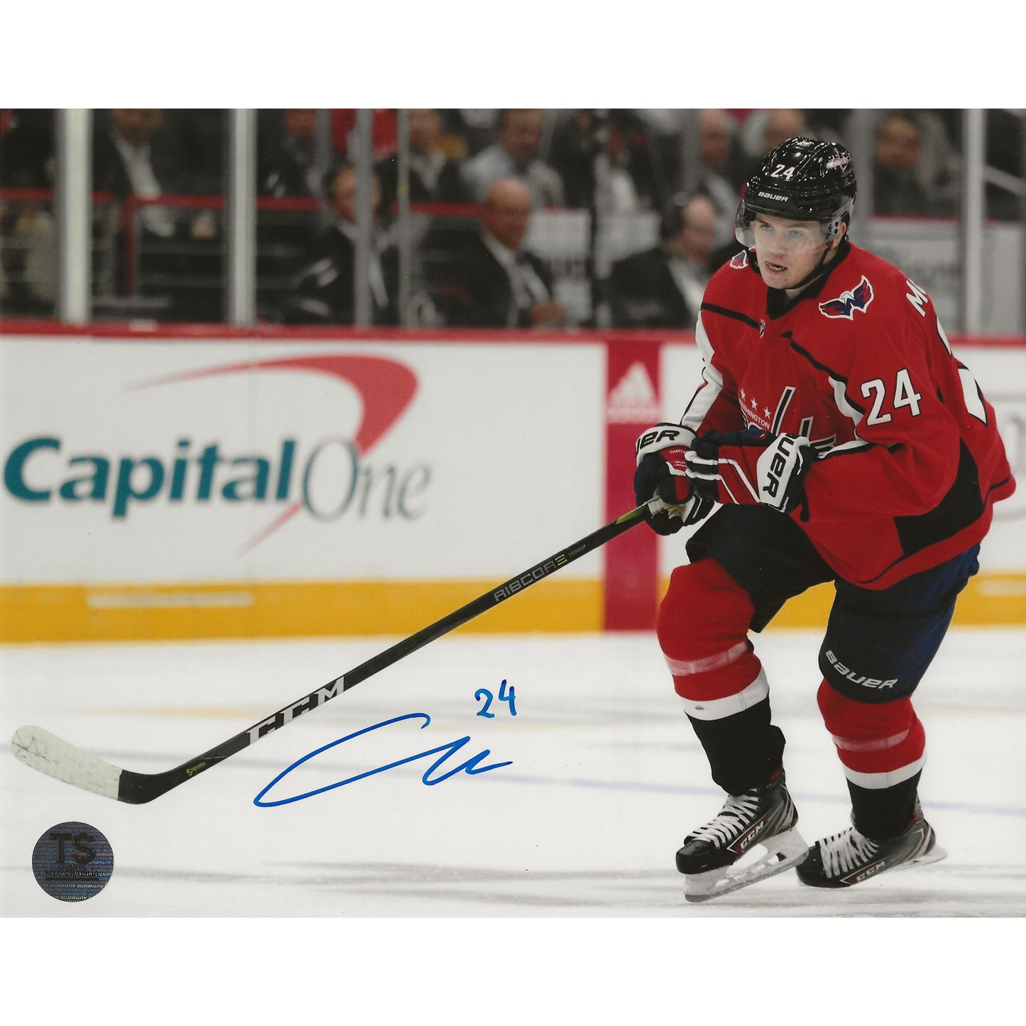 Connor McMichael Autographed Washington Capitals Skating 8x10 Photo