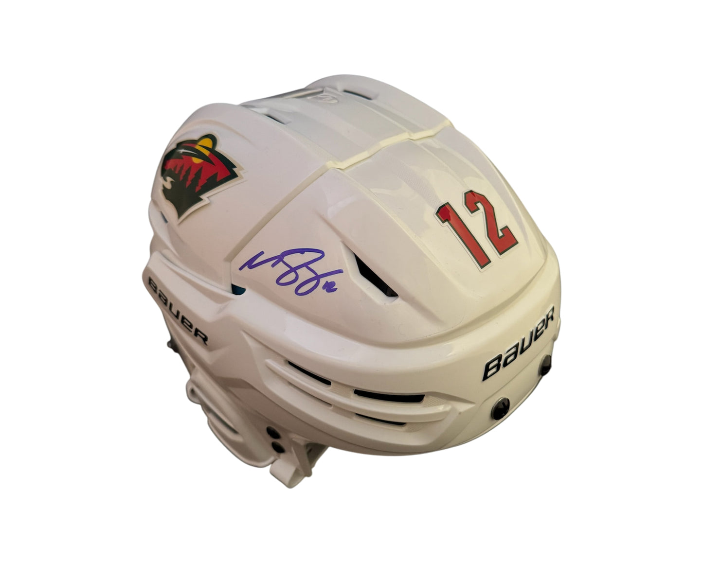 Matthew Boldy Autographed Minnesota Wild Bauer White Replica Helmet