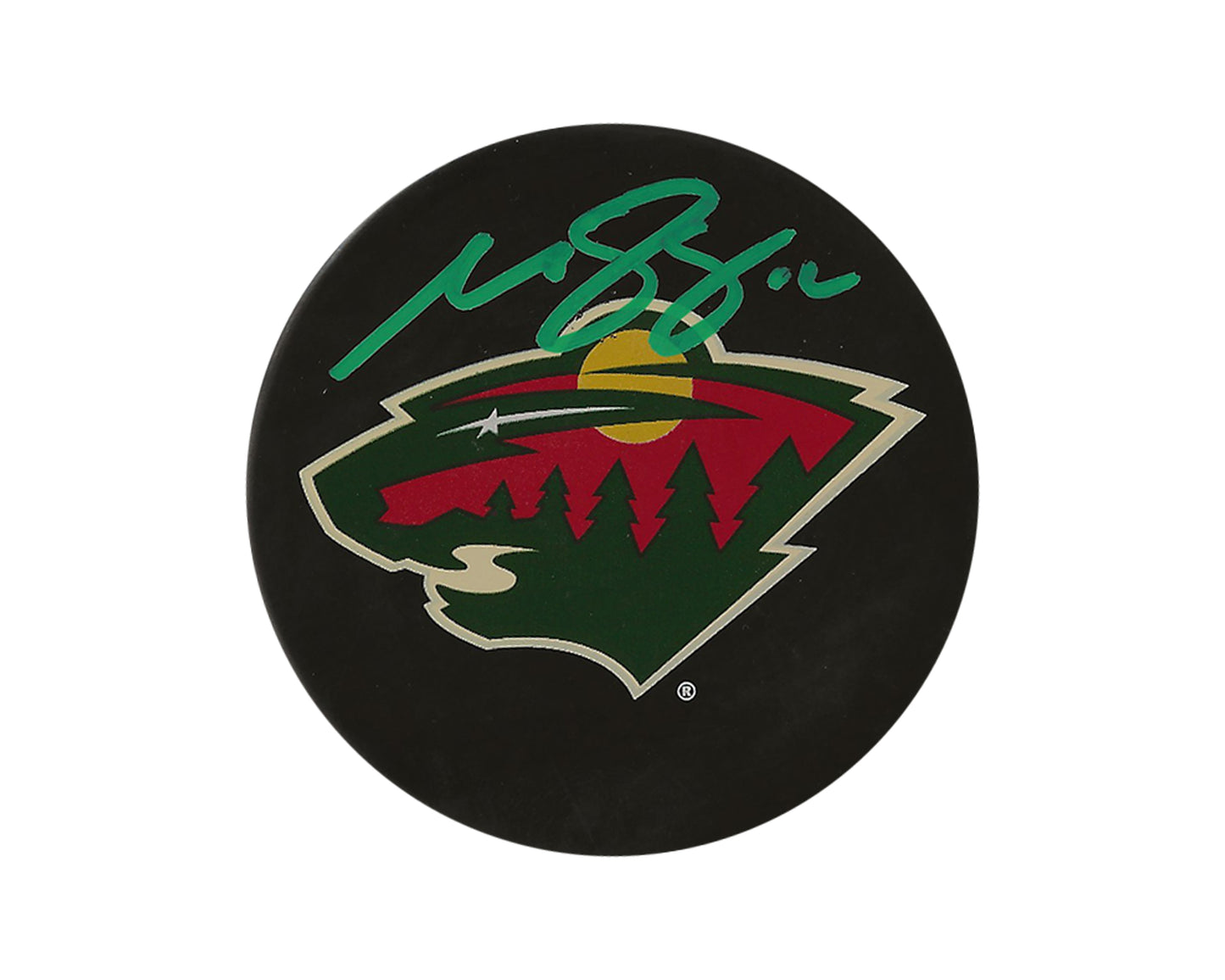 Matthew Boldy Autographed Minnesota Wild Souvenir Puck