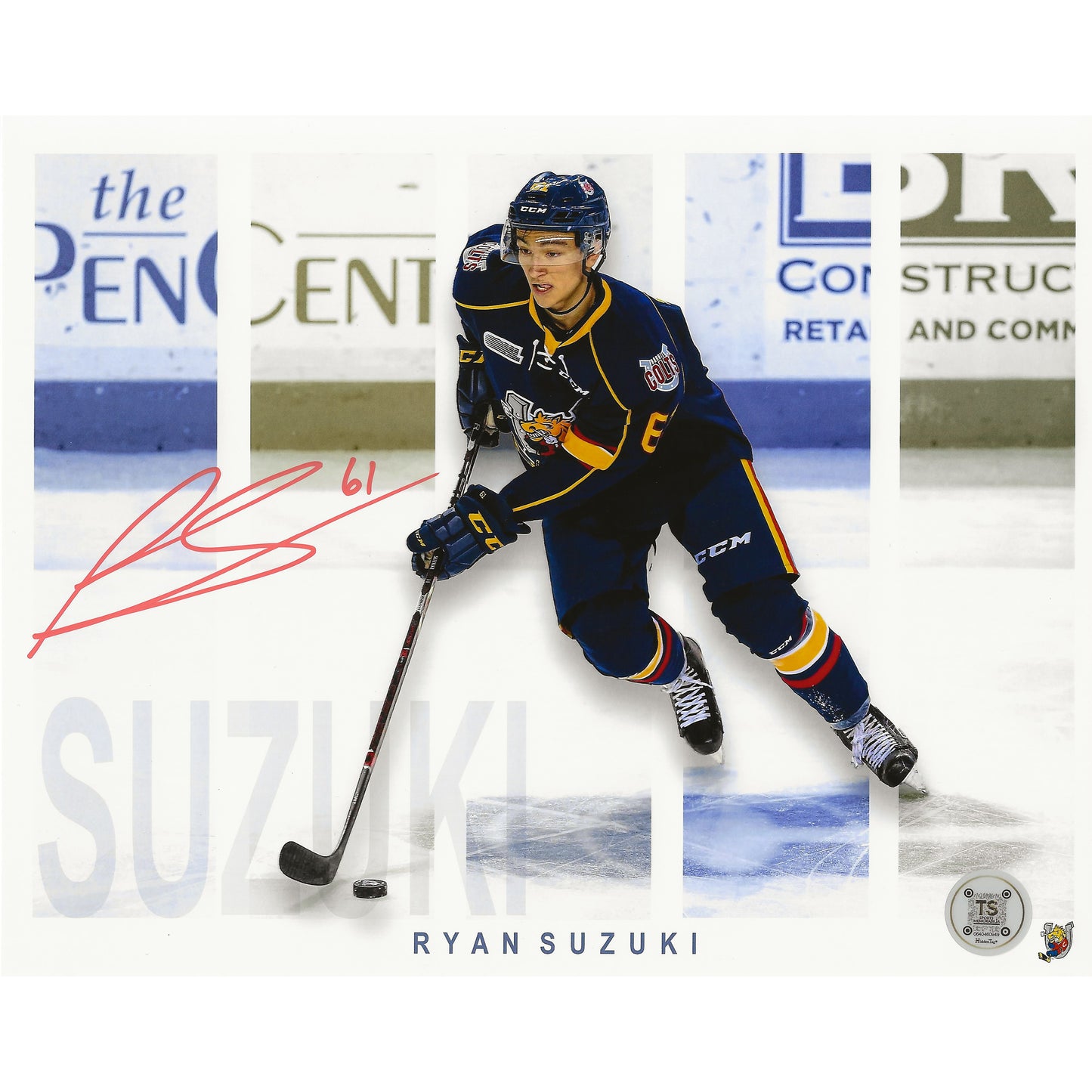Ryan Suzuki Autographed Barrie Colts Parallel Edit 8x10 Photo