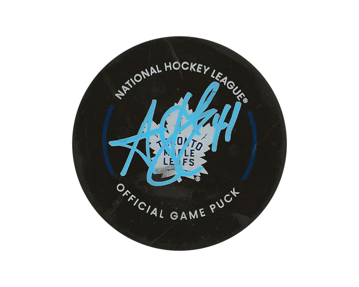 Anthony Stolarz Autographed Toronto Maple Leafs Game-Used Puck