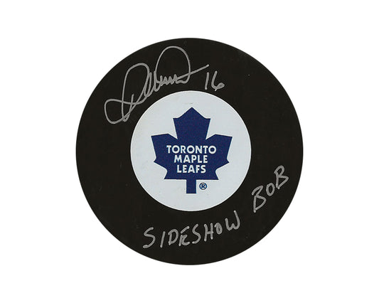 Darcy Tucker Autographed Toronto Maple Leafs Autograph Model Puck Inscribed "Sideshow Bob"