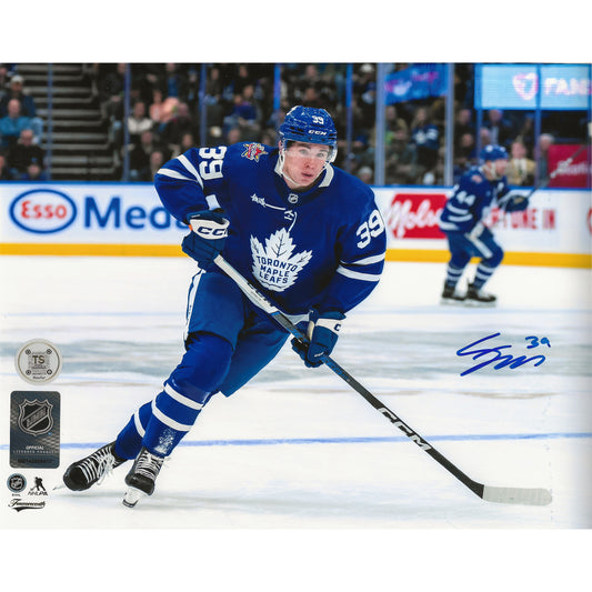 Fraser Minten Autographed Toronto Maple Leafs Skating 8x10 Photo