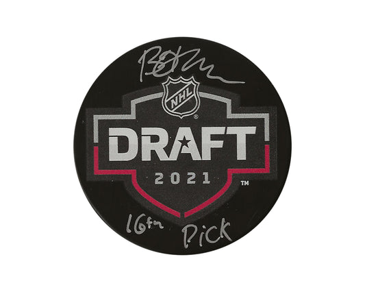 Brennan Othmann Autographed 2021 NHL Draft Puck Inscribed "16th Pick"
