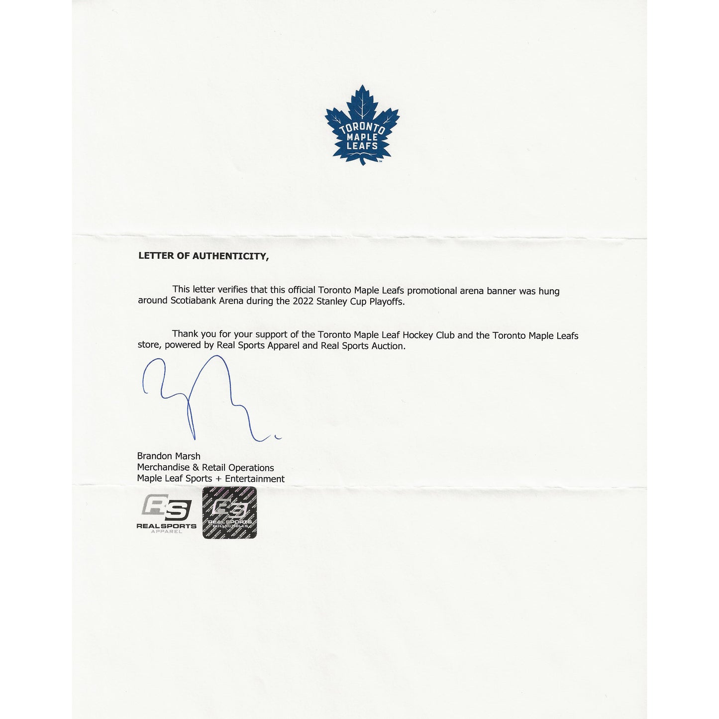 Toronto Maple Leafs 2022 Playoffs Banner