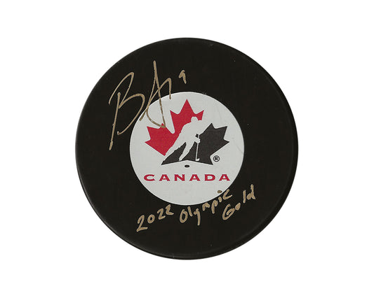Brianne Jenner Autographed Team Canada Autograph Model Puck Inscribed "2022 Olympic Gold"