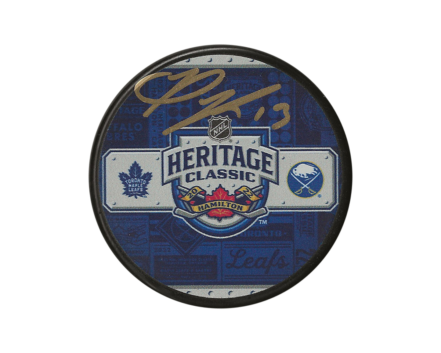 Mark Pysyk Autographed 2022 Heritage Classic Souvenir Puck