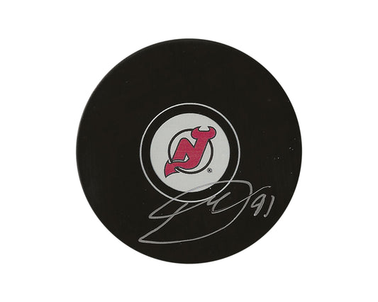 Dawson Mercer Autographed New Jersey Devils Autograph Model Puck