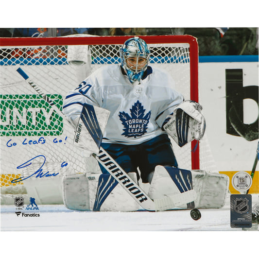 Joseph Woll Autographed Toronto Maple Leafs Butterfly Save 8x10 Photo Inscribed "Go Leafs Go!"