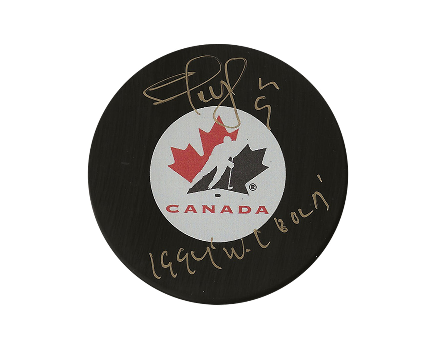 Shayne Corson Autographed Team Canada Autograph Model Puck Inscribed "1994 WC Gold"