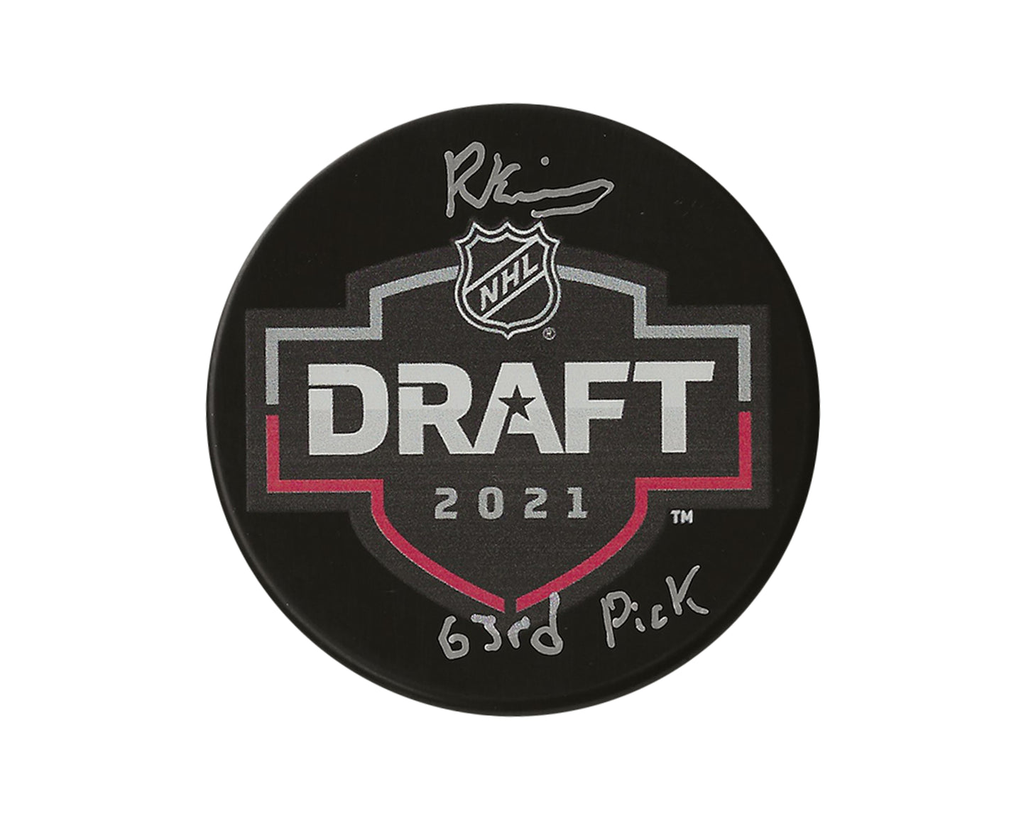 Riley Kidney Autographed 2021 NHL Draft Puck Inscribed "63rd Pick"