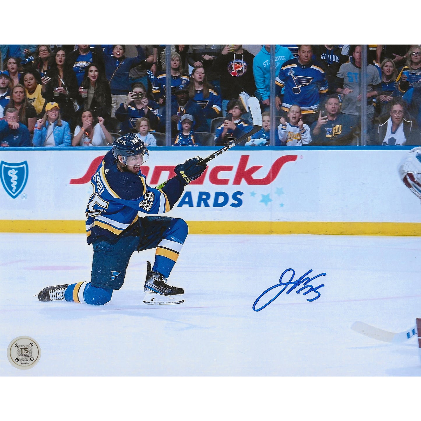 Jordan Kyrou Autographed St. Louis Blues Shooting 8x10 Photo