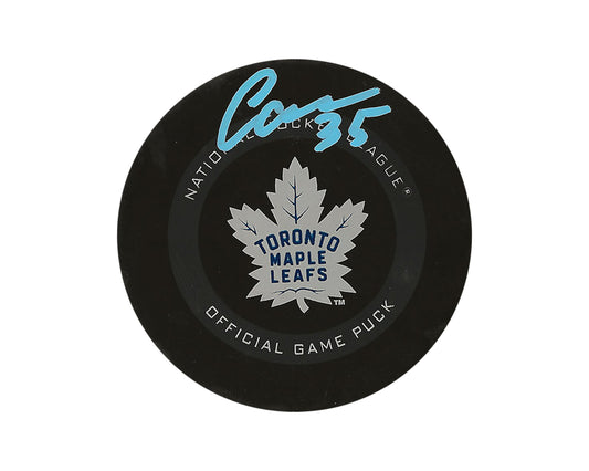 Ilya Samsonov Autographed Toronto Maple Leafs Official Game Puck