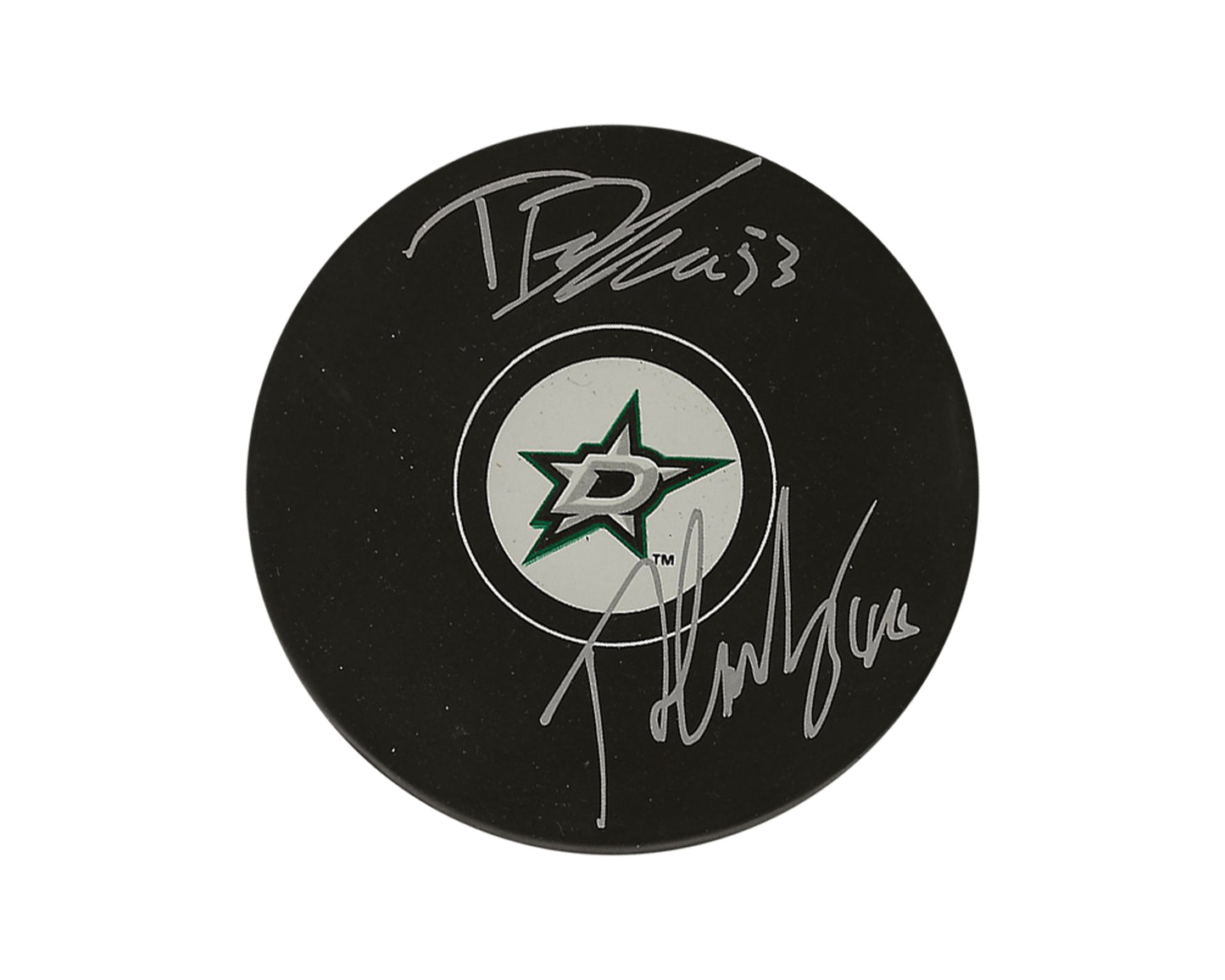 Ty Dellandrea & Thomas Harley Autographed Dallas Stars Autograph Model Puck