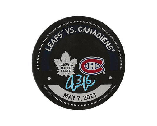 Jack Campbell Autographed Toronto Maple Leafs May 7, 2021 Warm-Up Puck