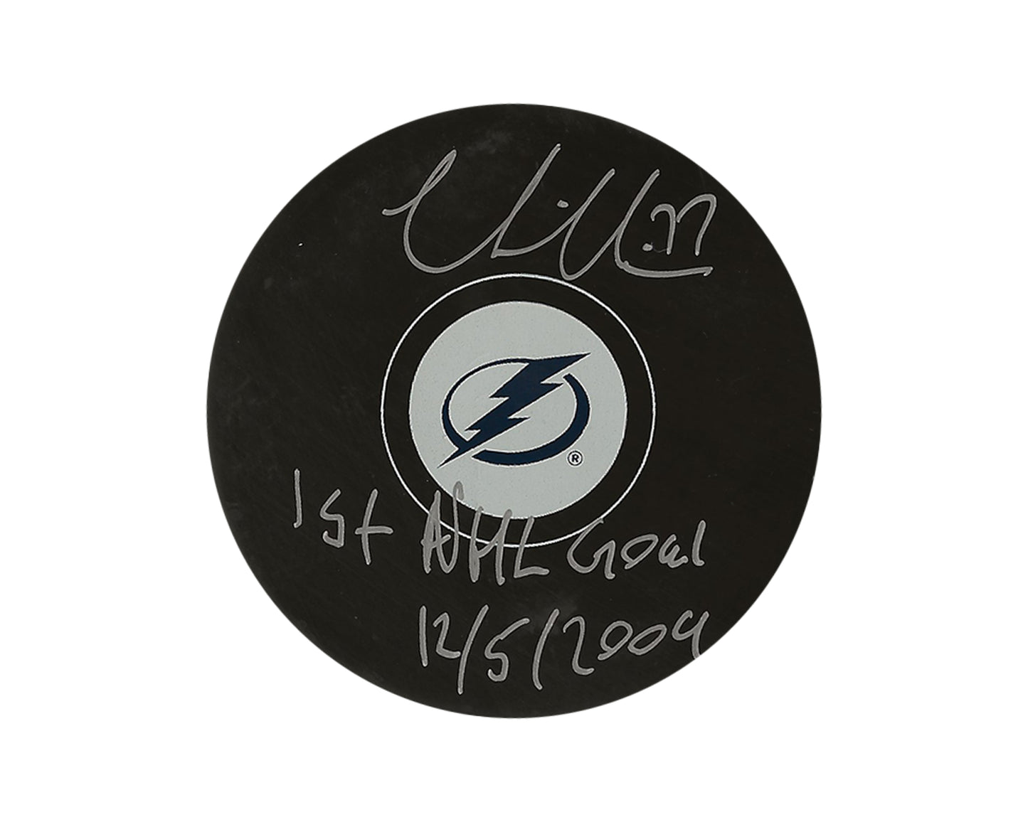 Victor Hedman Autographed Tampa Bay Lightning Autograph Model Puck Inscribed "1st NHL Goal 12/5/2009"