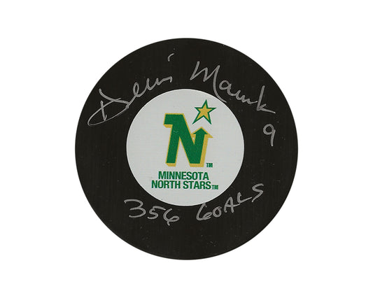 Dennis Maruk Autographed Minnesota North Stars Vintage Autograph Model Puck Inscribed "356 Goals"