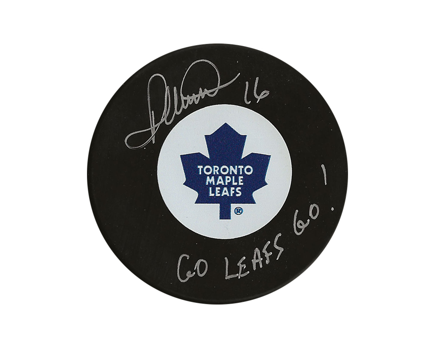 Darcy Tucker Autographed Toronto Maple Leafs Autograph Model Puck Inscribed "Go Leafs Go!"