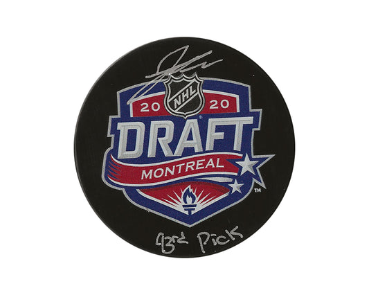 Jack Thompson Autographed 2020 NHL Draft Puck Inscribed "93rd Pick"