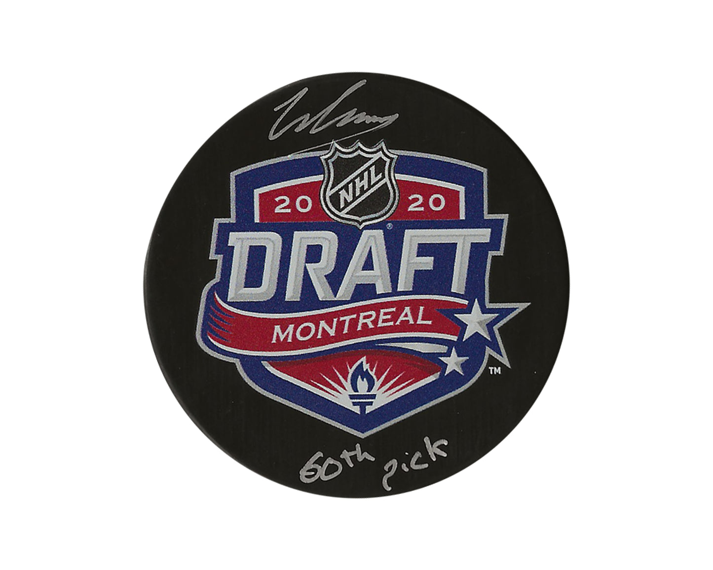 Will Cuylle Autographed 2020 NHL Draft Puck Inscribed "60th Pick"