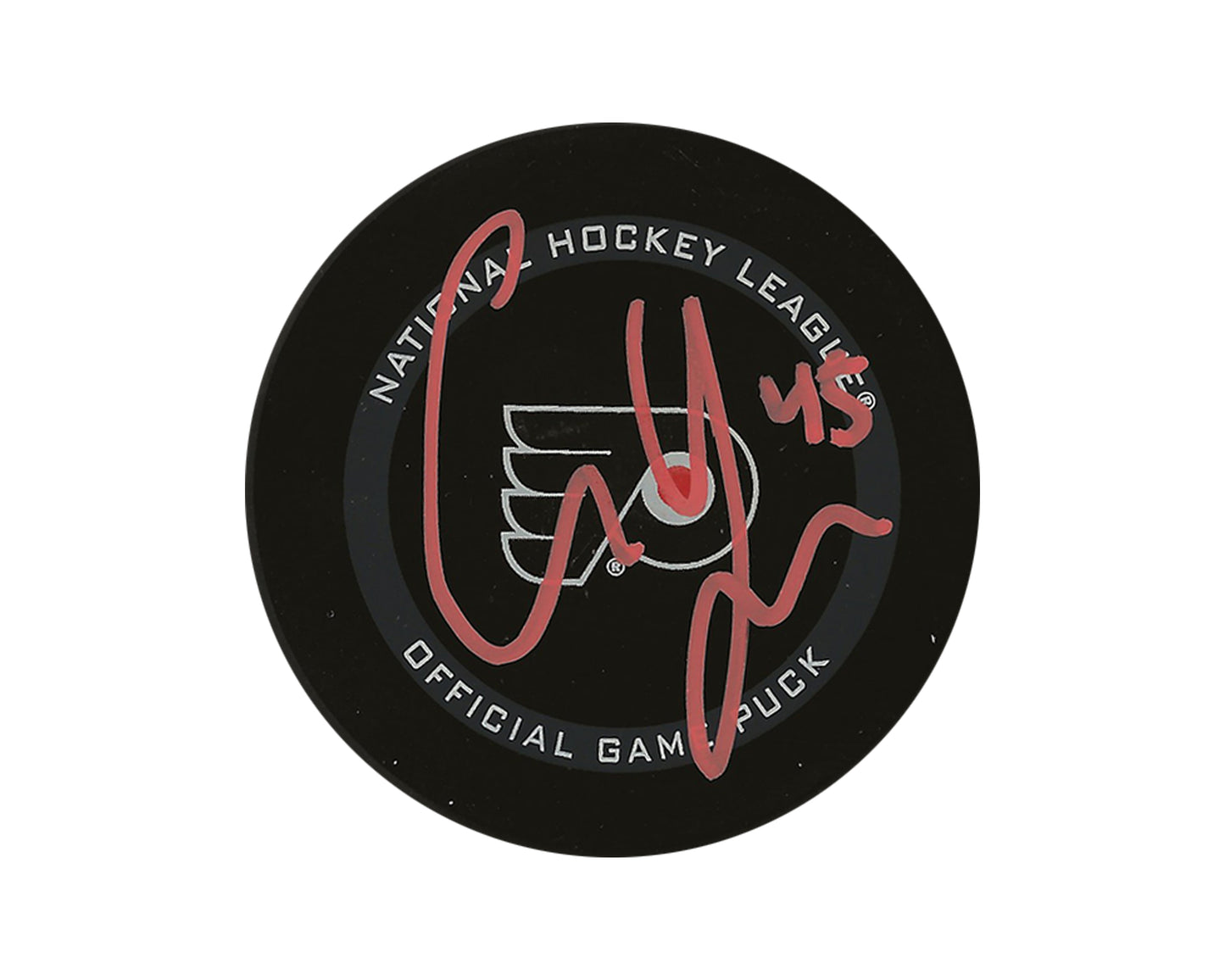 Cam York Autographed Philadelphia Flyers Official Game Puck