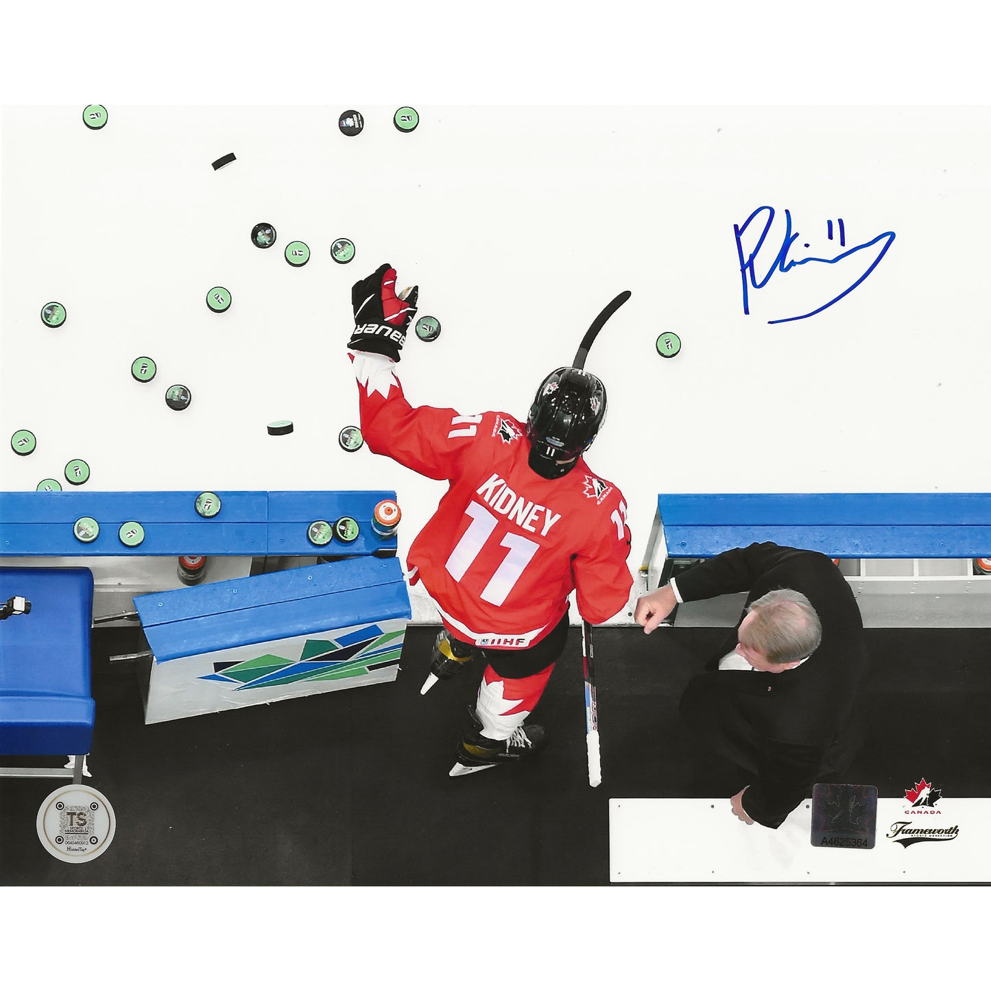 Riley Kidney Autographed Team Canada Aerial View 8x10 Photo