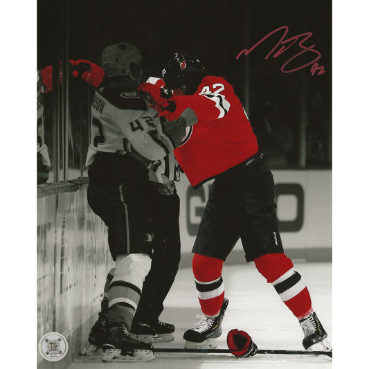 Nathan Bastian Autographed New Jersey Devils Fight Spotlight 8x10 Photo