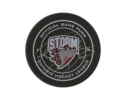 Ryan Merkley Autographed Guelph Storm Official Game Puck
